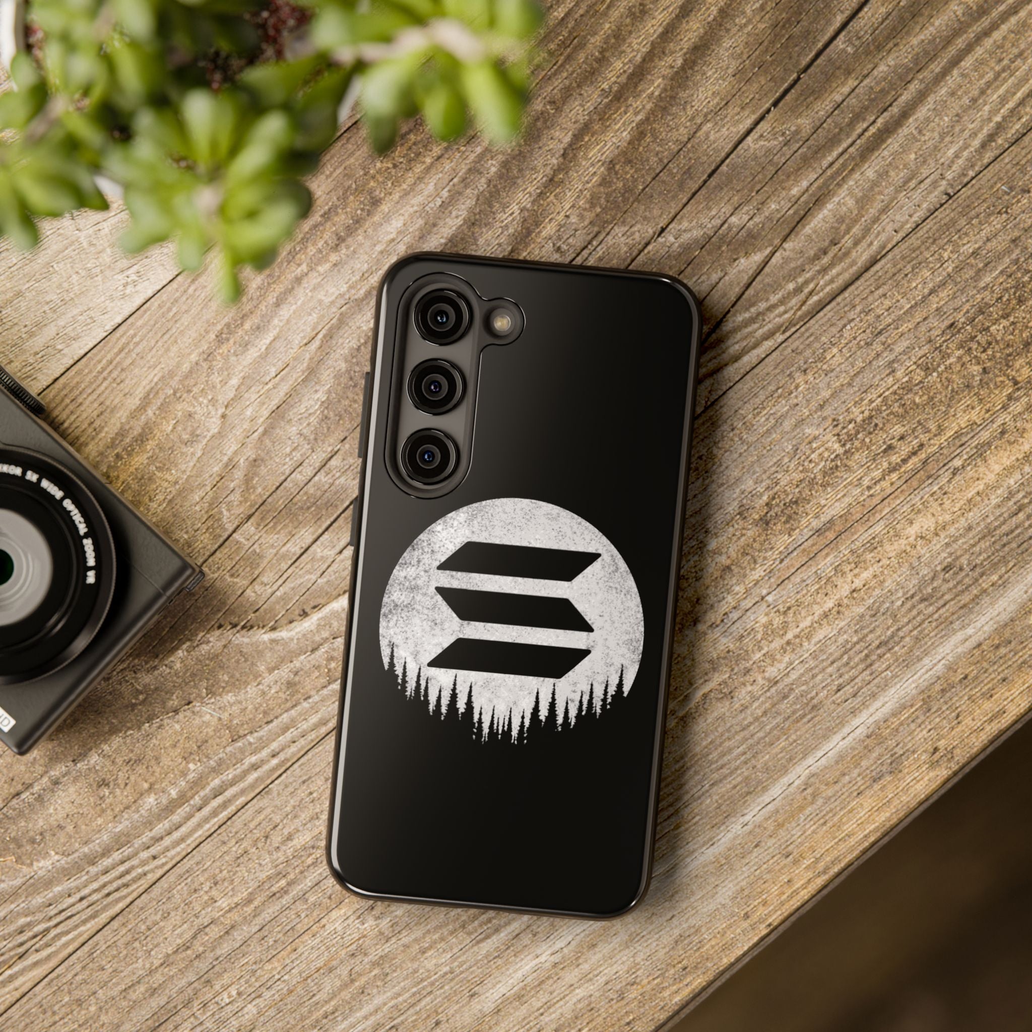 Solana To The Moon Phone Case | Minimalist SOL Crypto iPhone Case | Black Shockproof Case for iPhone & Samsung