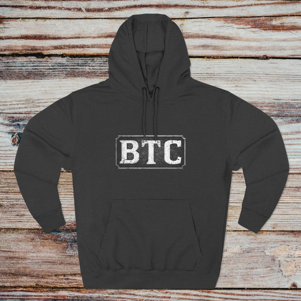 Bitcoin Serpent hoodie black front view with BTC chest logo
