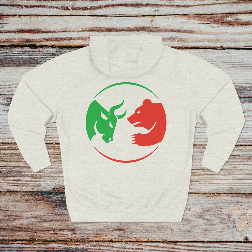 Bulls vs Bears hoodie in oatmeal heather – back view