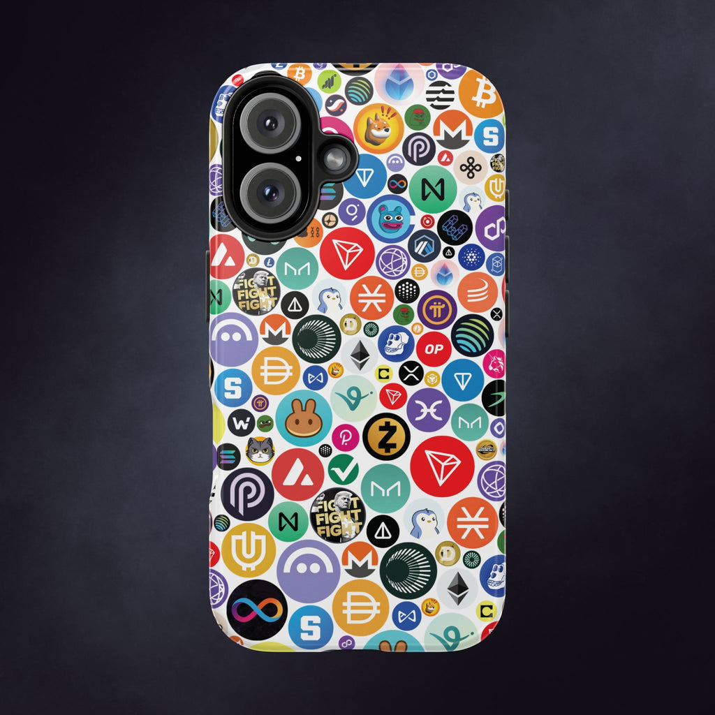Crypto Coin Phone Case | Bitcoin, Ethereum & Altcoin Collage | Tough Shockproof Case for iPhone & Samsung