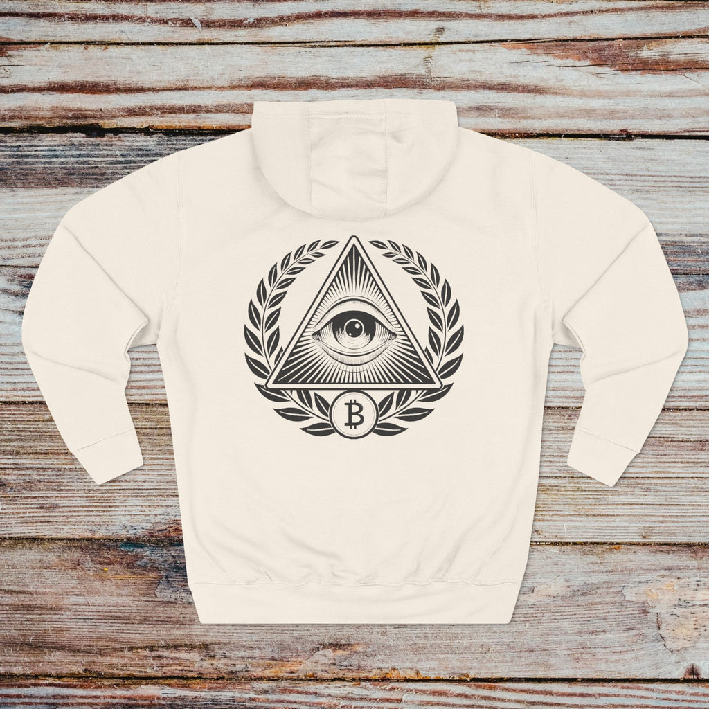 In Bitcoin We Trust hoodie in sandshell – back view