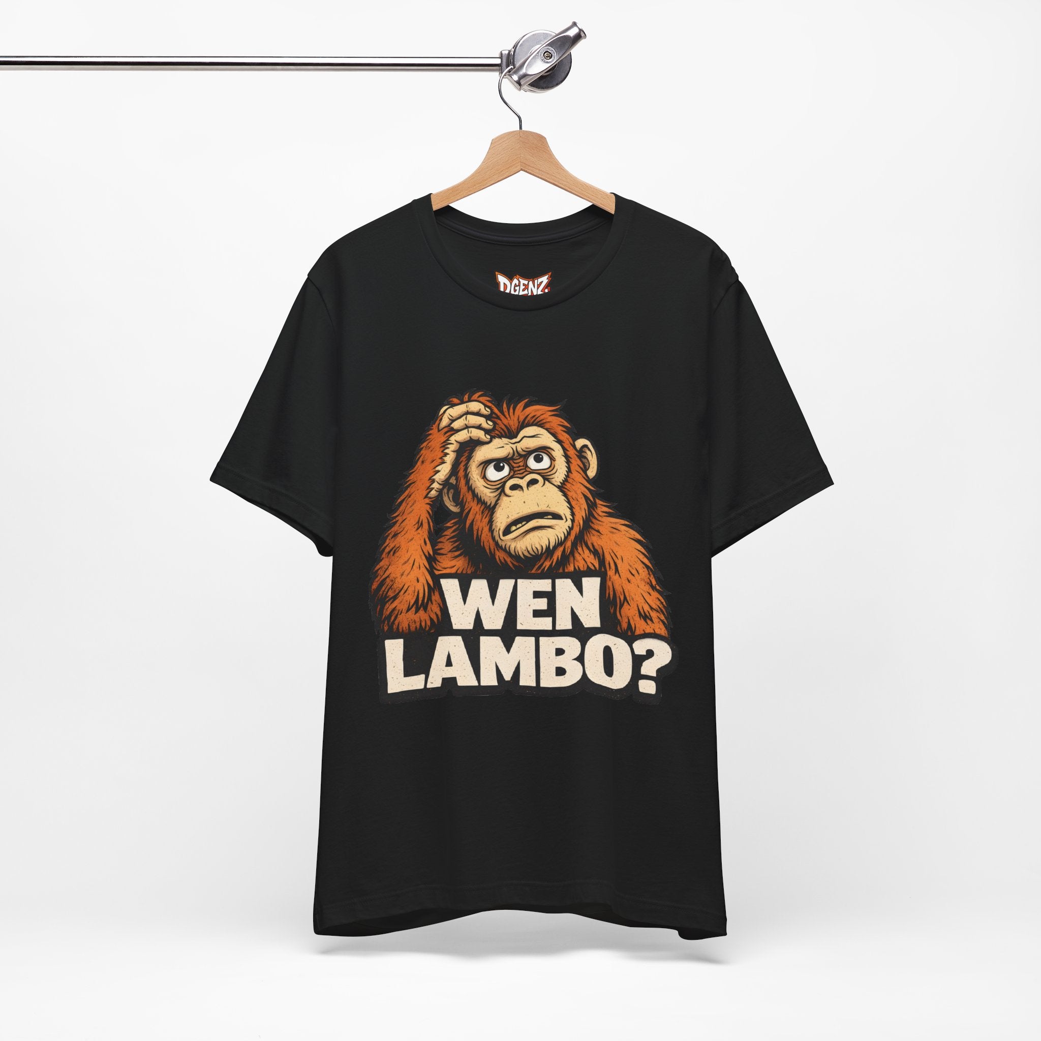Black WEN LAMBO ape t-shirt with bold meme design