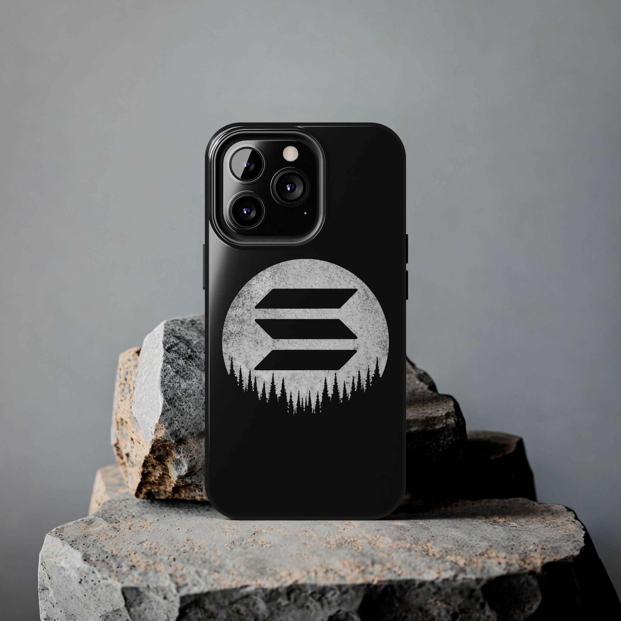 Solana To The Moon Phone Case | Minimalist SOL Crypto iPhone Case | Black Shockproof Case for iPhone & Samsung