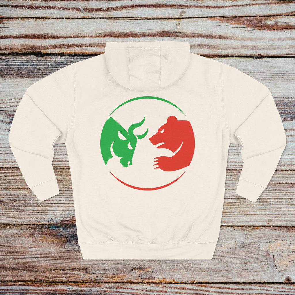 Bulls vs Bears hoodie in sandshell – back view