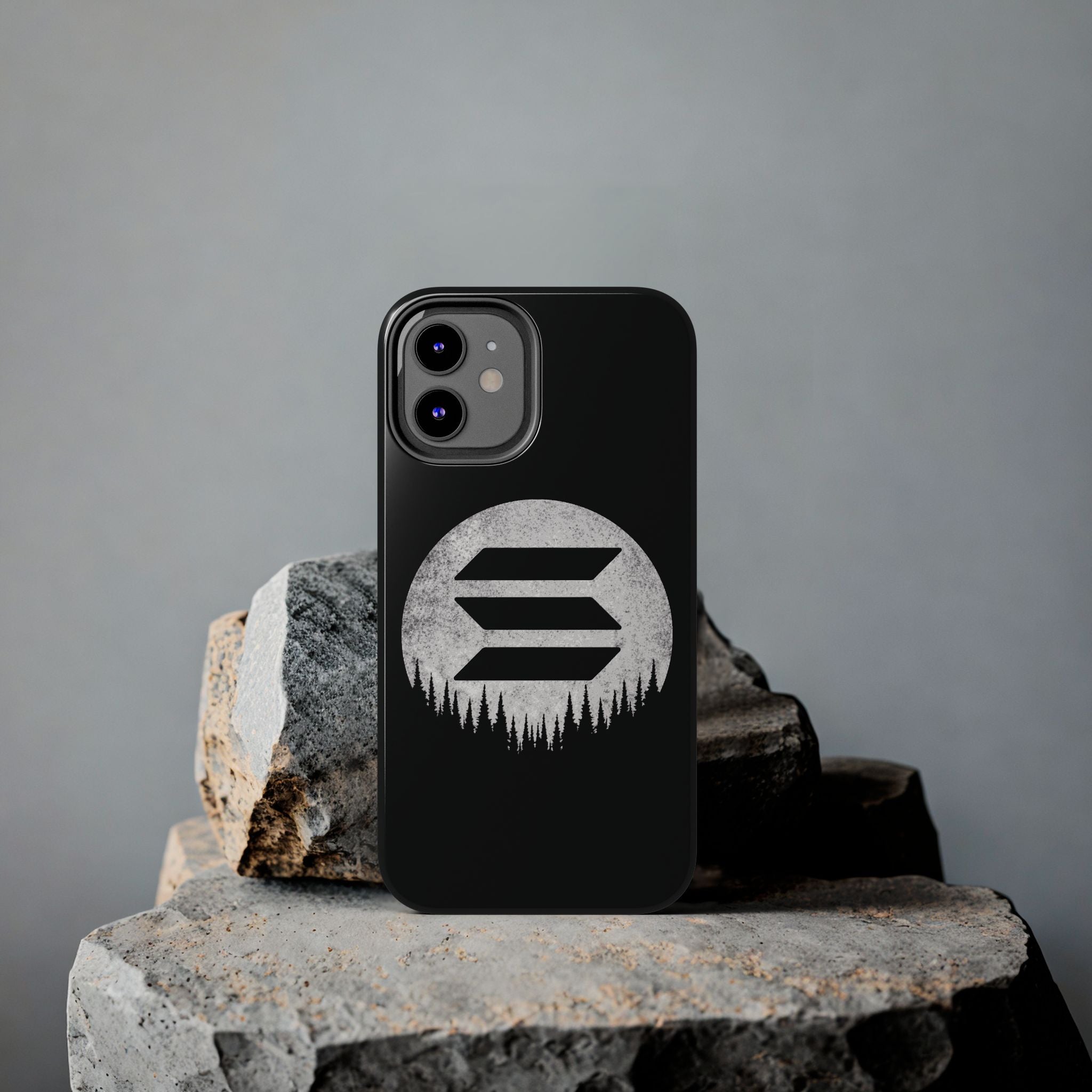 Solana To The Moon Phone Case | Minimalist SOL Crypto iPhone Case | Black Shockproof Case for iPhone & Samsung
