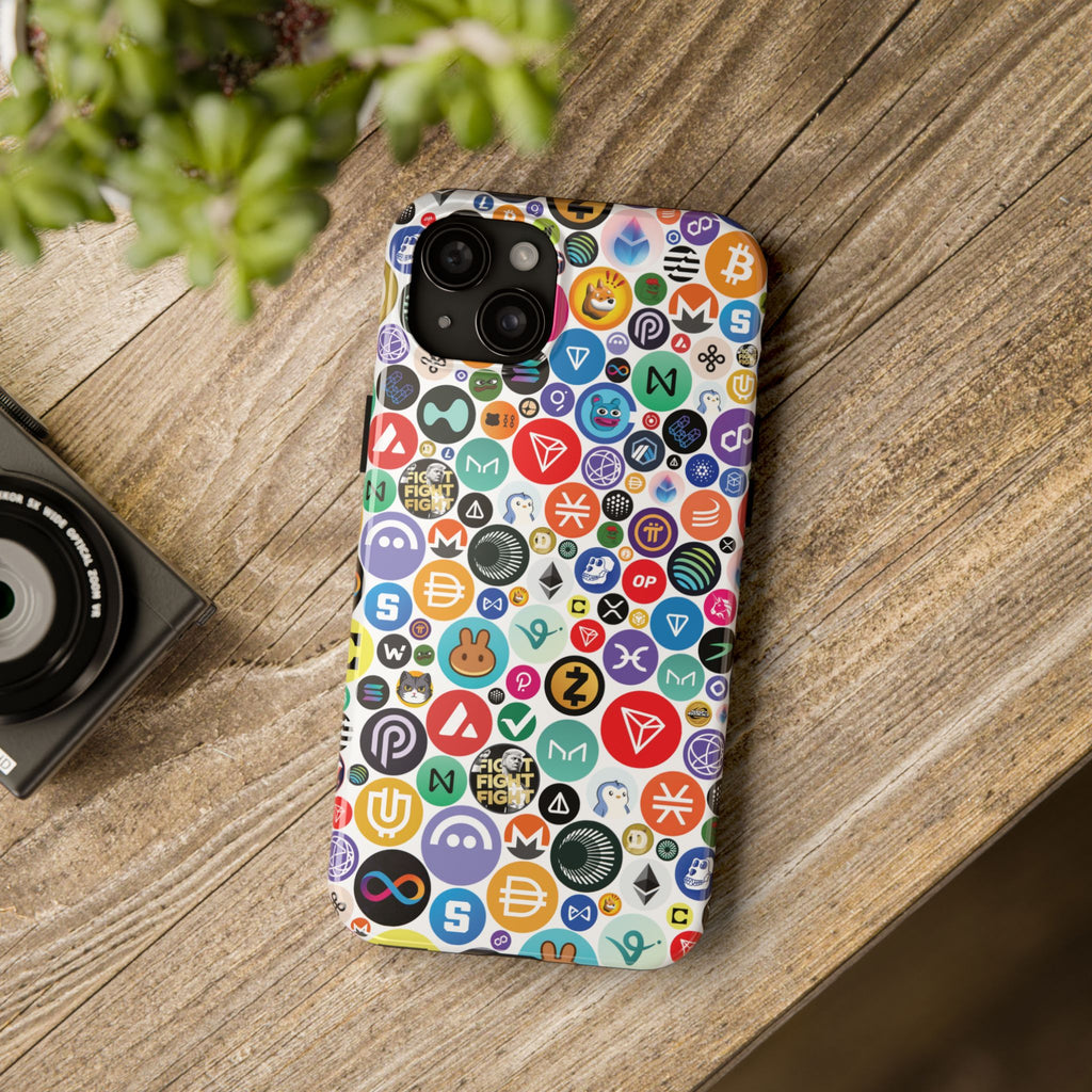 Crypto Coin Phone Case | Bitcoin, Ethereum & Altcoin Collage | Tough Shockproof Case for iPhone & Samsung