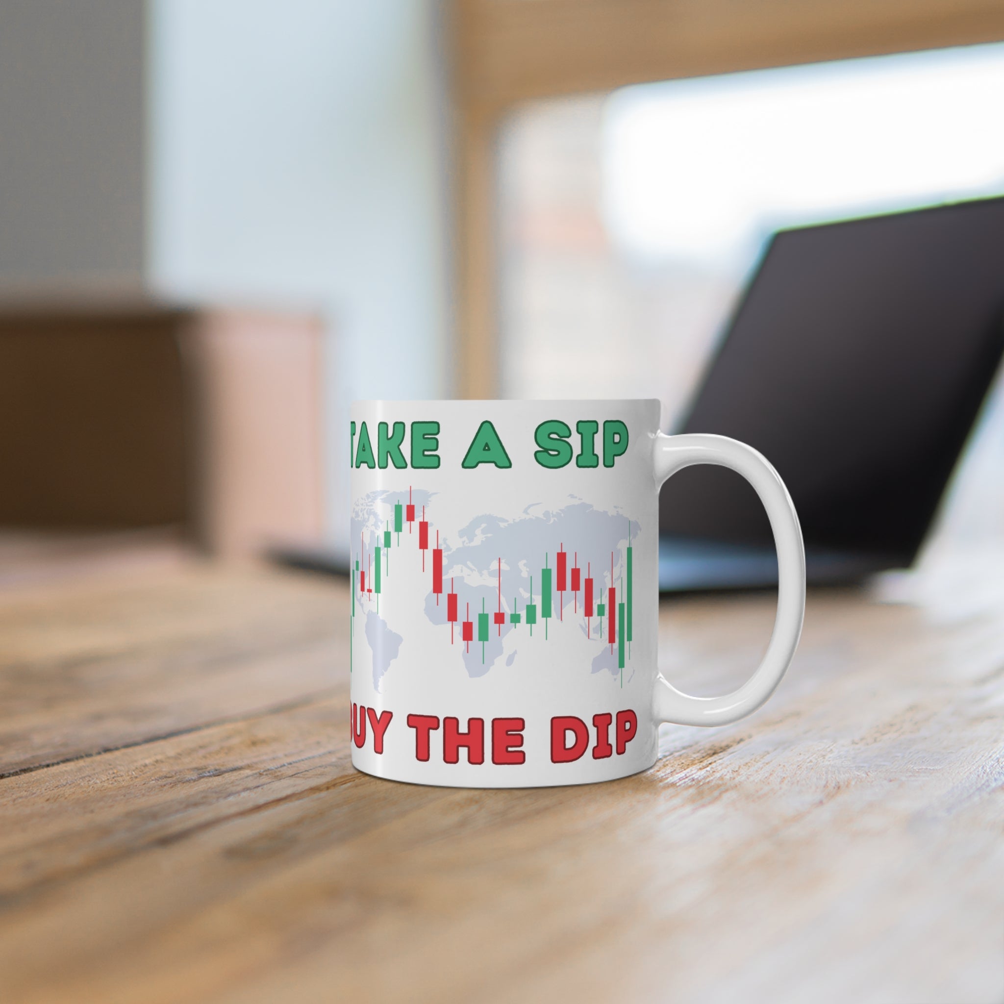 Take a Sip, Buy the Dip Crypto Mug Design