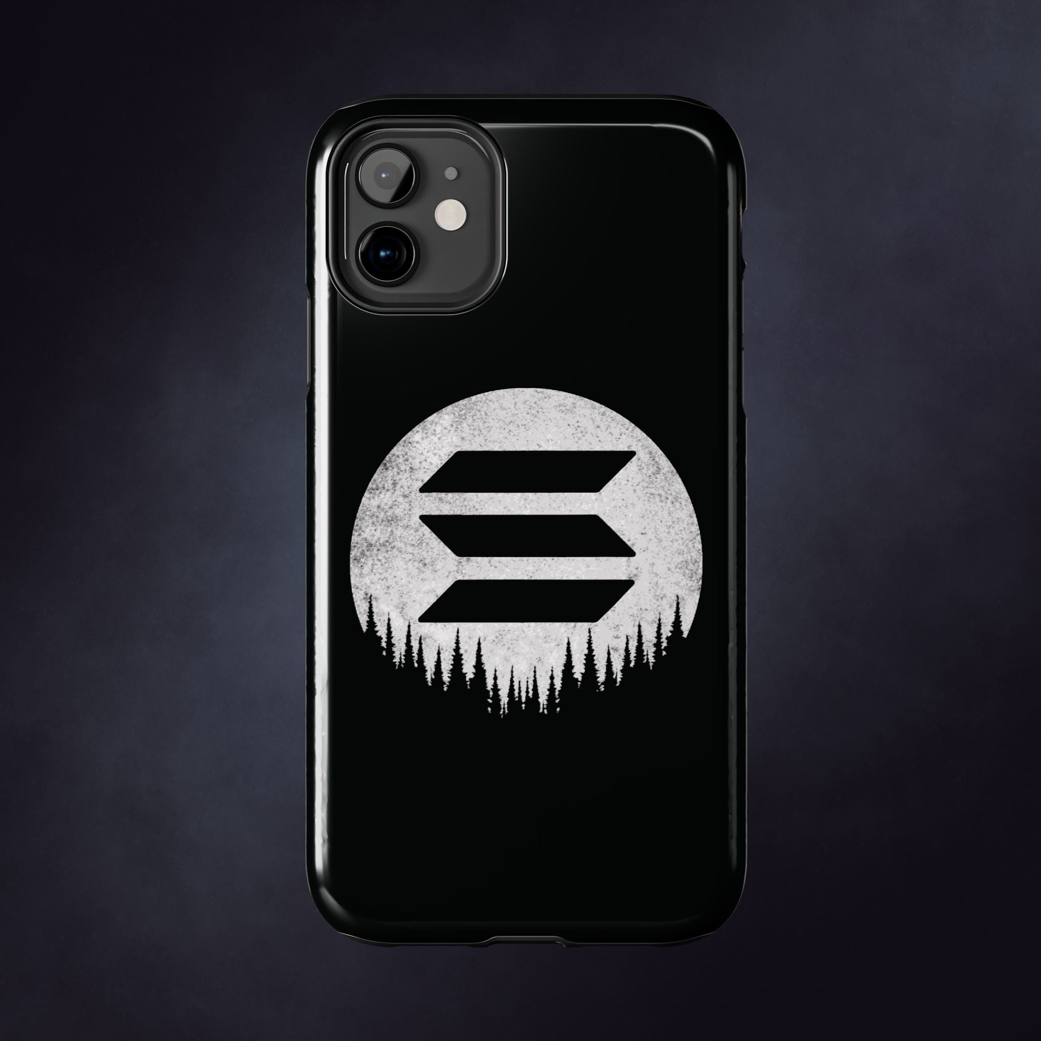 Solana To The Moon Phone Case | Minimalist SOL Crypto iPhone Case | Black Shockproof Case for iPhone & Samsung