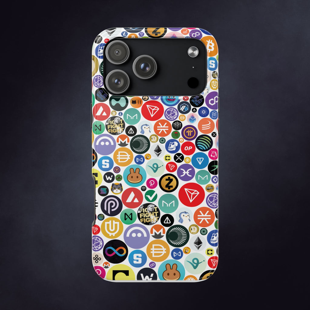 Crypto Coin Phone Case | Bitcoin, Ethereum & Altcoin Collage | Tough Shockproof Case for iPhone & Samsung
