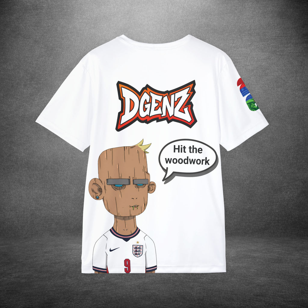 White FIFA x DGENZ England Harry Kane #9 jersey with back graphic and customizable speech bubble