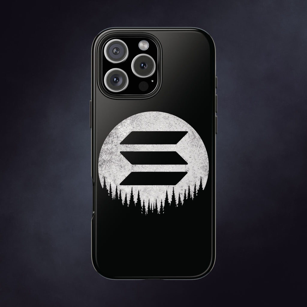 Solana To The Moon Phone Case | Minimalist SOL Crypto iPhone Case | Black Shockproof Case for iPhone & Samsung