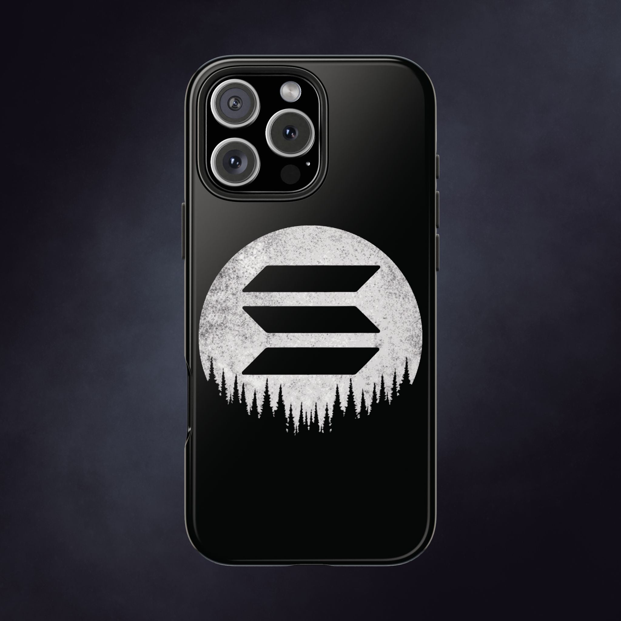 Solana To The Moon Phone Case | Minimalist SOL Crypto iPhone Case | Black Shockproof Case for iPhone & Samsung