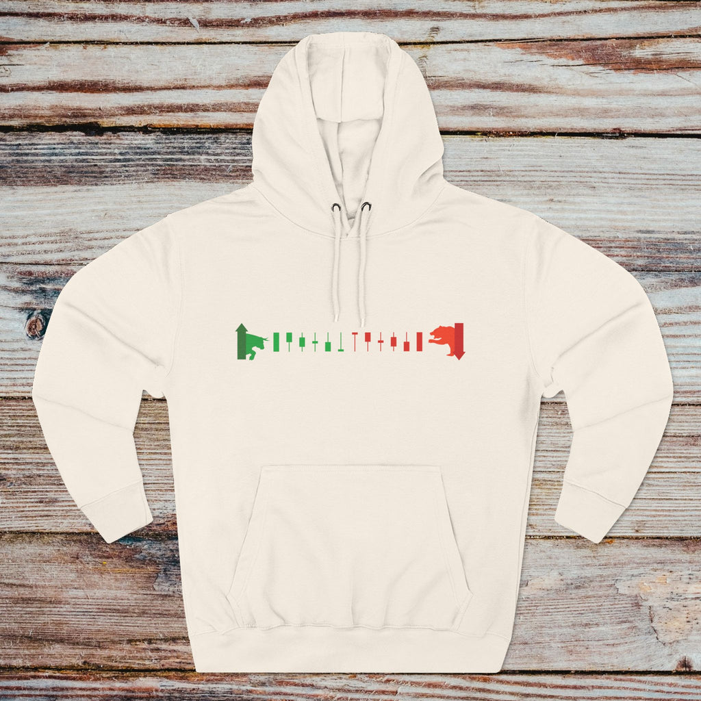 Bulls vs Bears hoodie in sandshell – front view